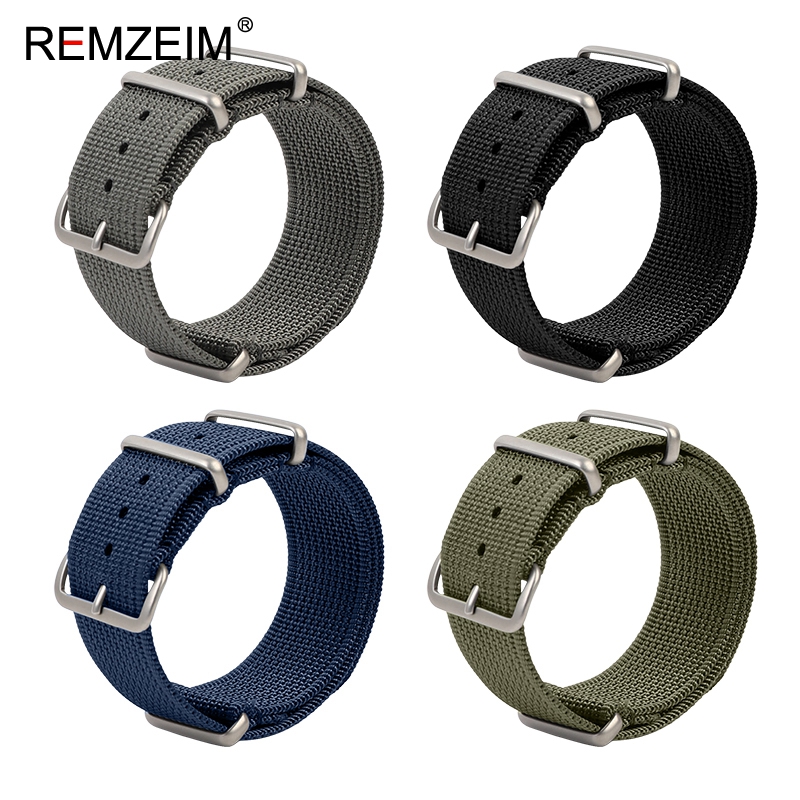 Nato Strap Nylon - Tali jam nilon bergaris baru 18mm