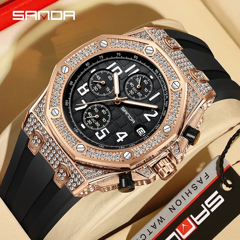 Rubber Strap Diver - Jam Tangan Quartz Pria SANDA 7026