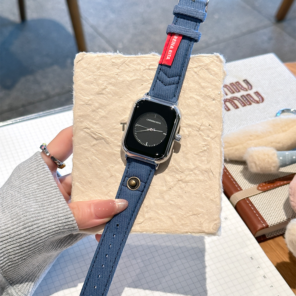 Jam Tangan Persegi Bergaya Bar - Canvas Strap Watch ulasan dan harga