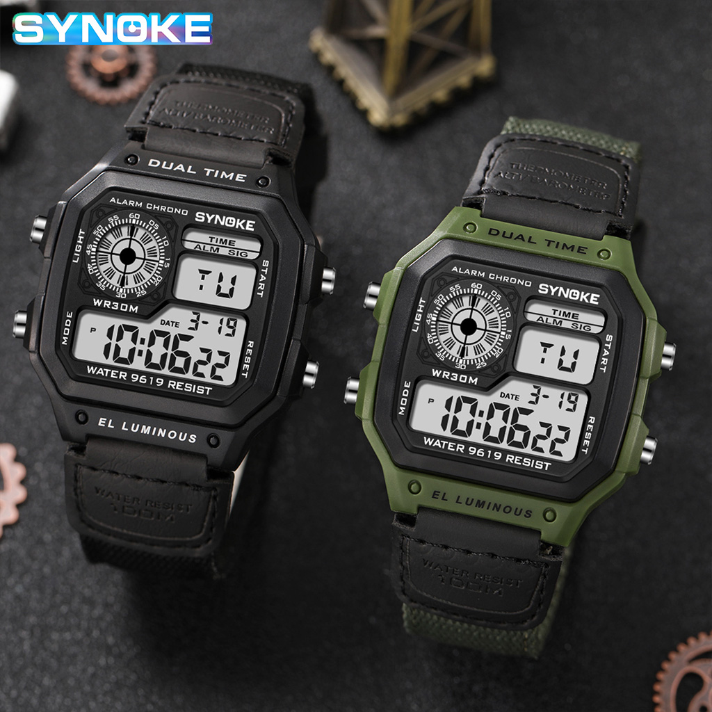 Synoke jam tangan Digital mili - Canvas Strap Watch ulasan dan harga