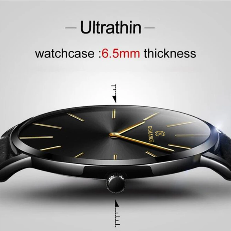 Jam Tangan Pria Ultra Tipis Mo - Leather Watch Band Men ulasan dan harga