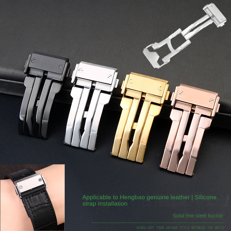 Gesper baja tahan karat padat  - Leather Watch Band Men ulasan dan harga