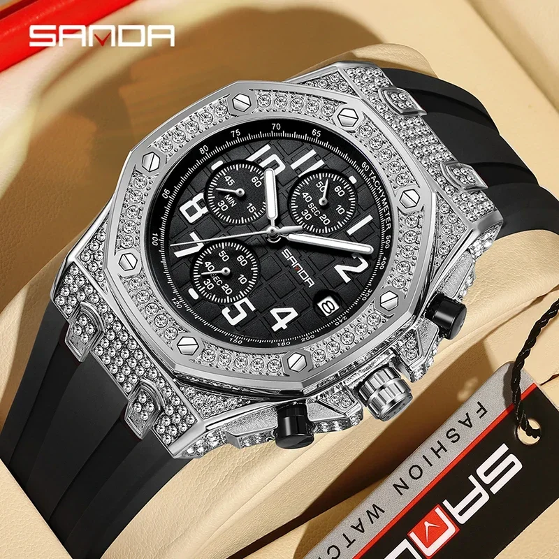 Jam Tangan Quartz Pria SANDA 7 - Rubber Strap Diver ulasan dan harga