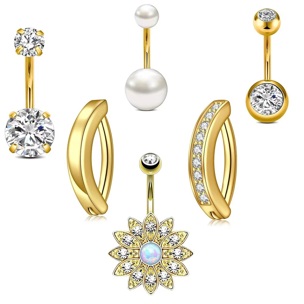 6pcs/lot Set Cincin Pusar Muti - Curved Spring Bar ulasan dan harga
