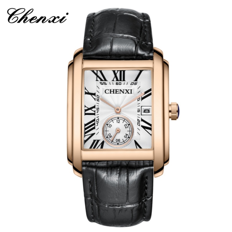 CHENXI jam tangan pria tali ku - Leather Watch Band Men ulasan dan harga